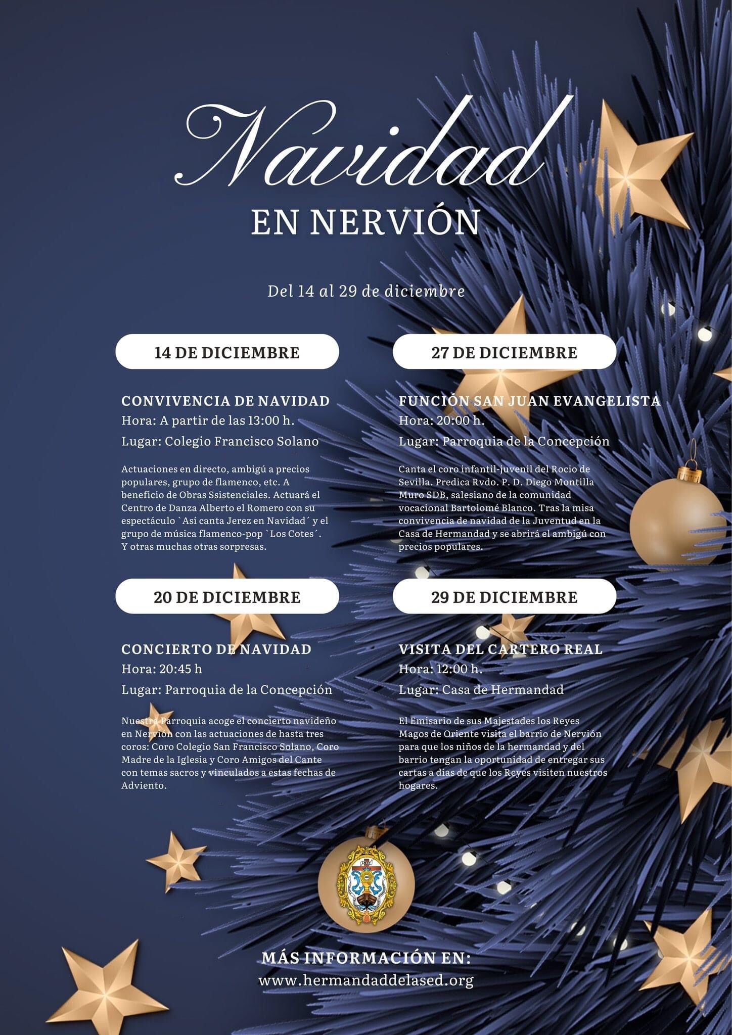 Programa de actividades de la Hermandad de La Sed con motivo de las fiestas navideñas