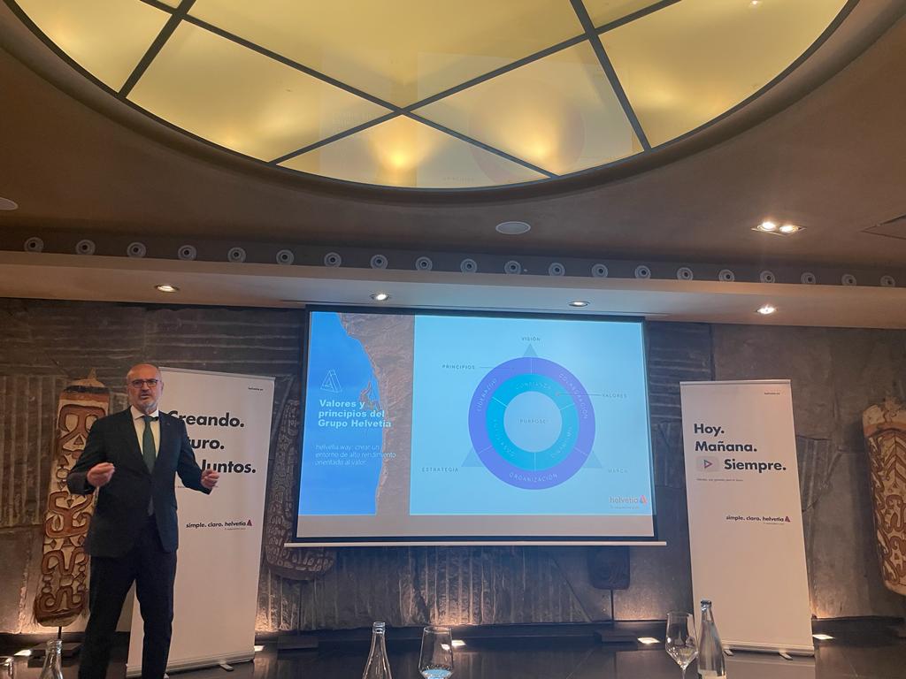 Iñigo Soto, CEO de Helvetia Seguros, en la presentación de los resultados de 2022 en Madrid.