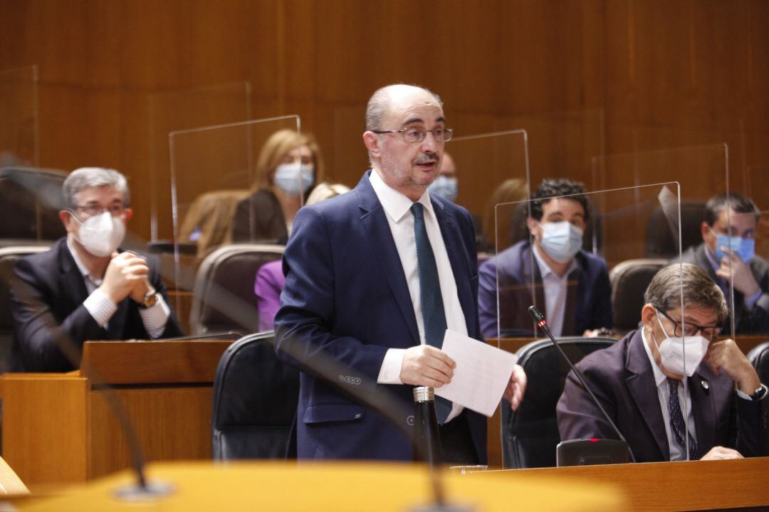 El presidente del Gobierno de Aragón, Javier Lambán. CORTES DE ARAGÓN.