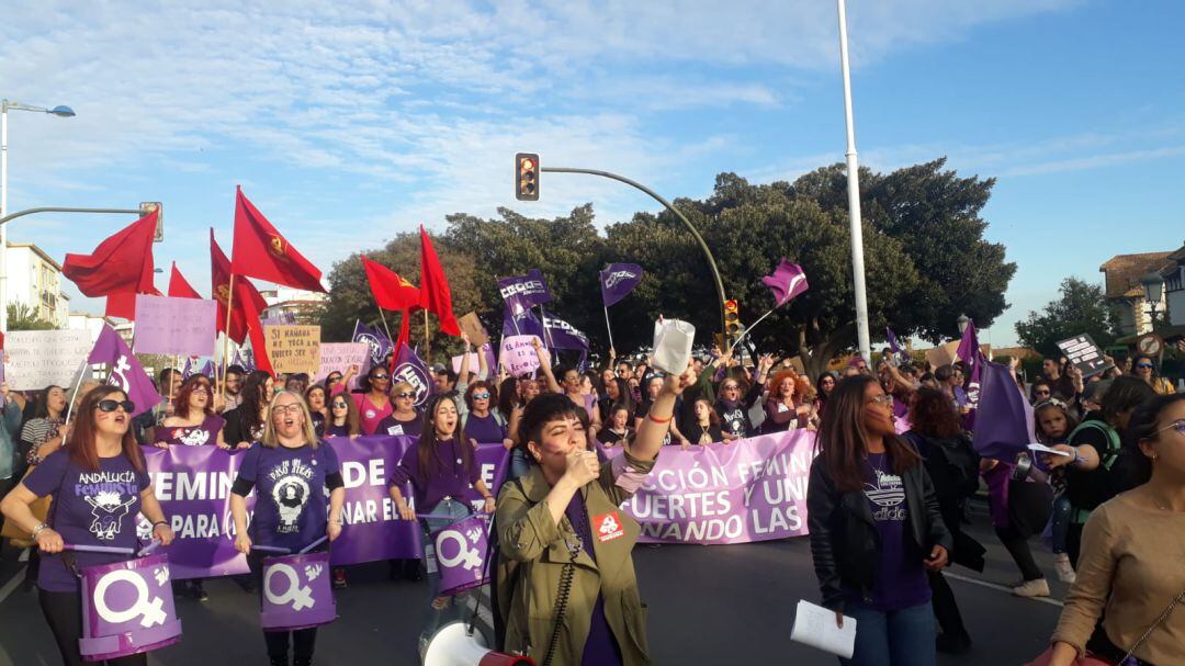 Manifestación con motivo del 8M, Día Internacional de la Mujer, en Huelva