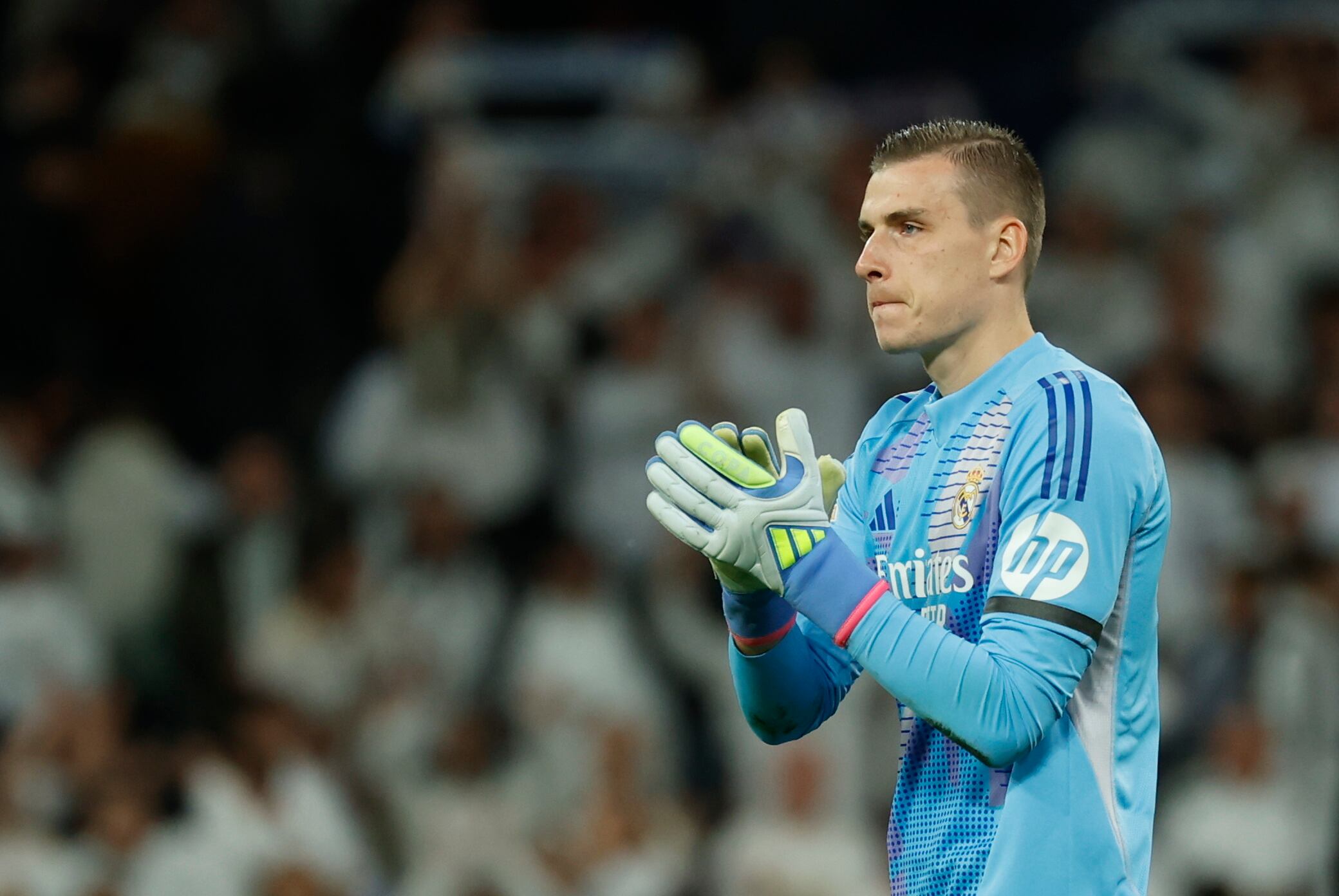 Andriy Lunin durante el Real Madrid - CD Leganés