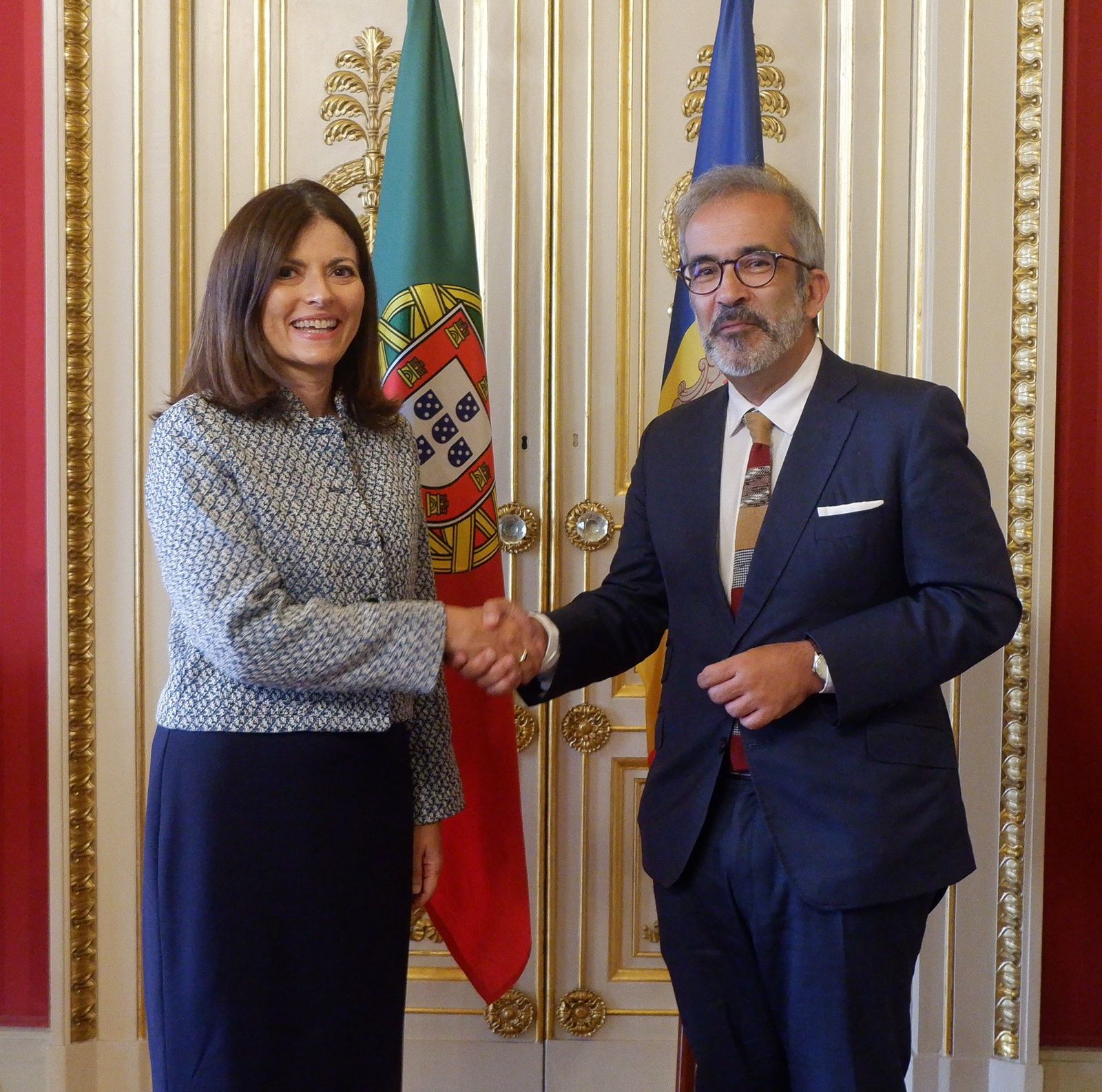 La ministra d&#039;Exteriors, Imma Tor, amb el seu homòleg portuguès Paulo Rangel.