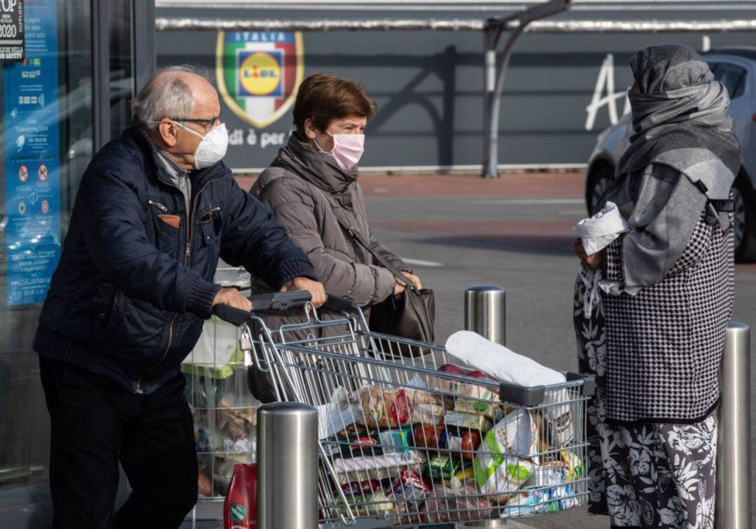 Supermercado en Italia donde hay varios casos de personas afectadas por el coronavirus