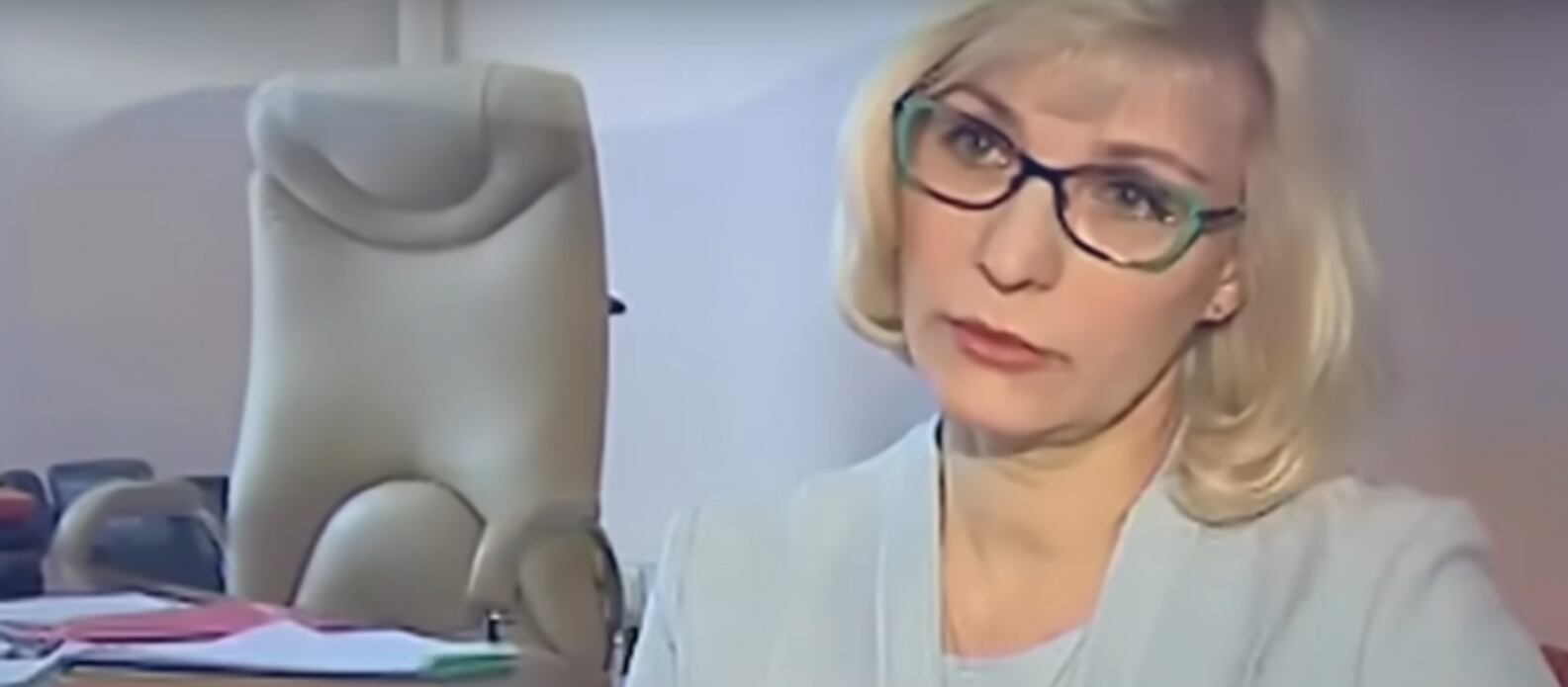 Marina Yankina, durante una entrevista en televisión