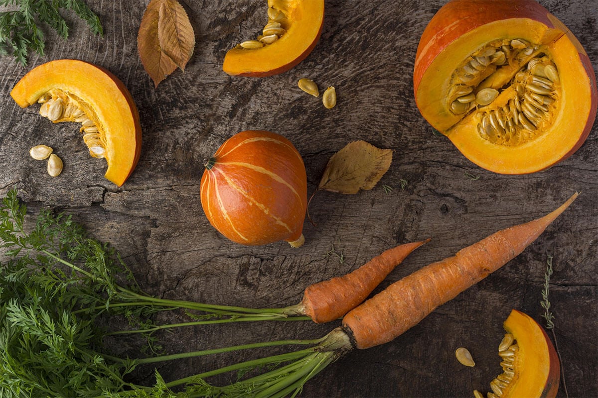 Verduras y hortalizas de otoño ricas en betacaróteno (Abantal)