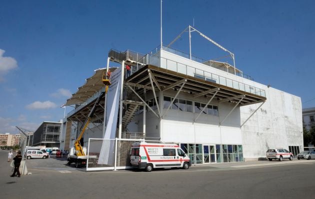 Preparación del dispositivo de emergencia humanitaria para recibir a los 630 migrantes del Aquarius en el puerto de Valencia