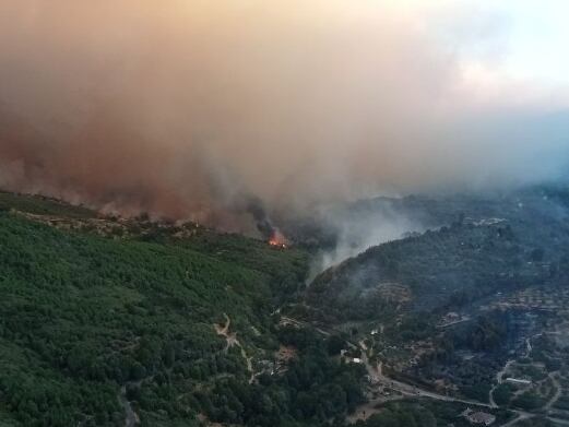 Incendio en el municipio abulense de Mombeltrán