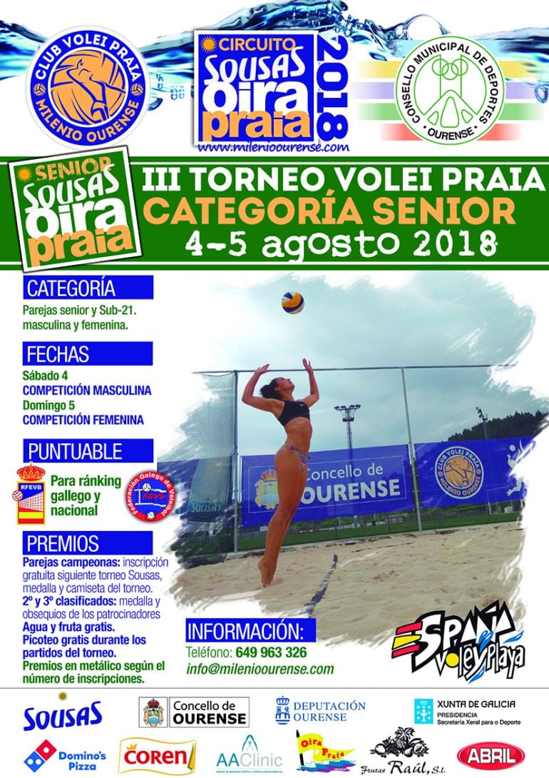 Sigeun las garndes competiciones en el recinto deportivo de Oira, con el Voley Playa.