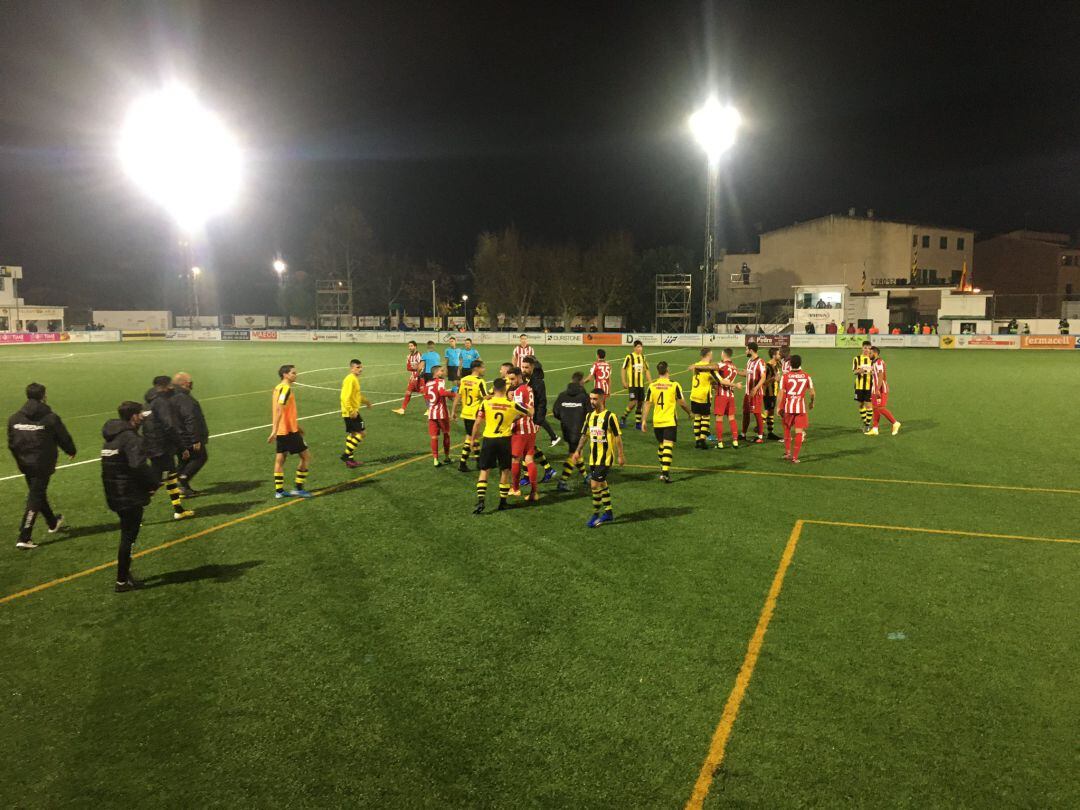 Final del encuentro entre el Cardassar y el Atlético de Madrid en Copa del Rey.