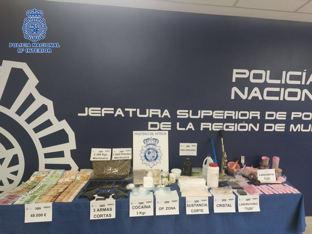 Desarticulada una organización criminal dedicada a la elaboración y tráfico de drogas en Cartagena y San Pedro del Pinatar