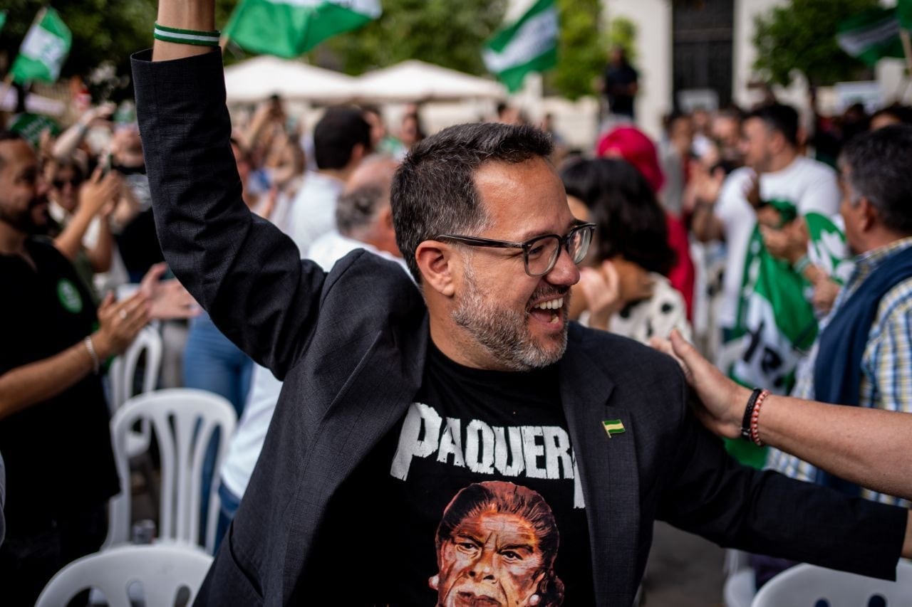 Jose Ignacio García, candidato de Adelante Andalucía, este domingo en Jerez de la Frontera
