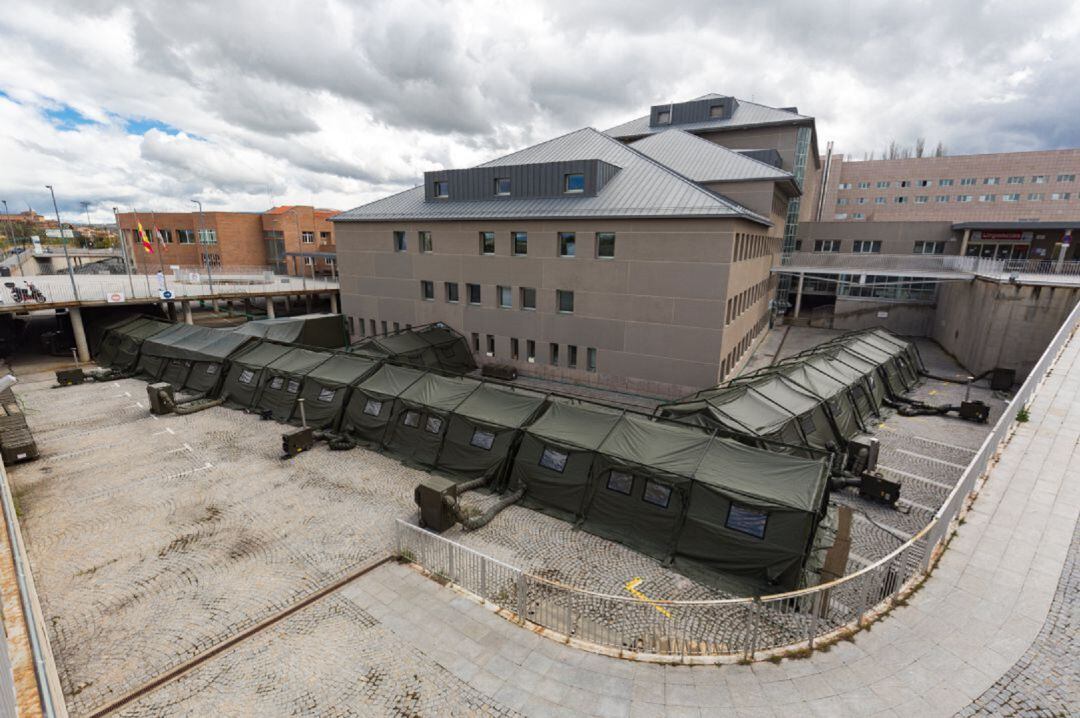 Aspecto del hospital de campaña de Segovia