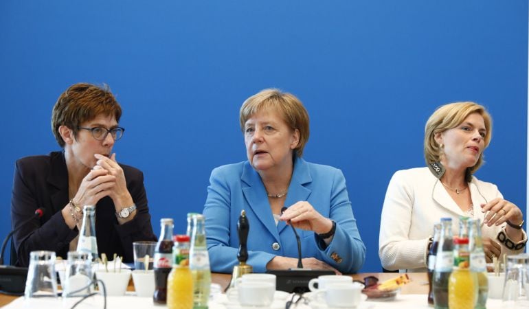 Angela Merkel durante la reunión del CDU