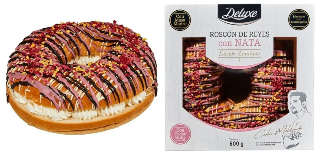 El roscón de Reyes elaborado con la receta de Carlos Maldonado cuesta 5,99 euros y puede encontrarse en la sección de congelados.