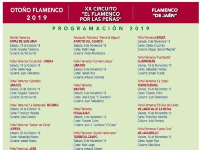 Cartel anunciador del circuito 'El Flamenco por las Peñas'