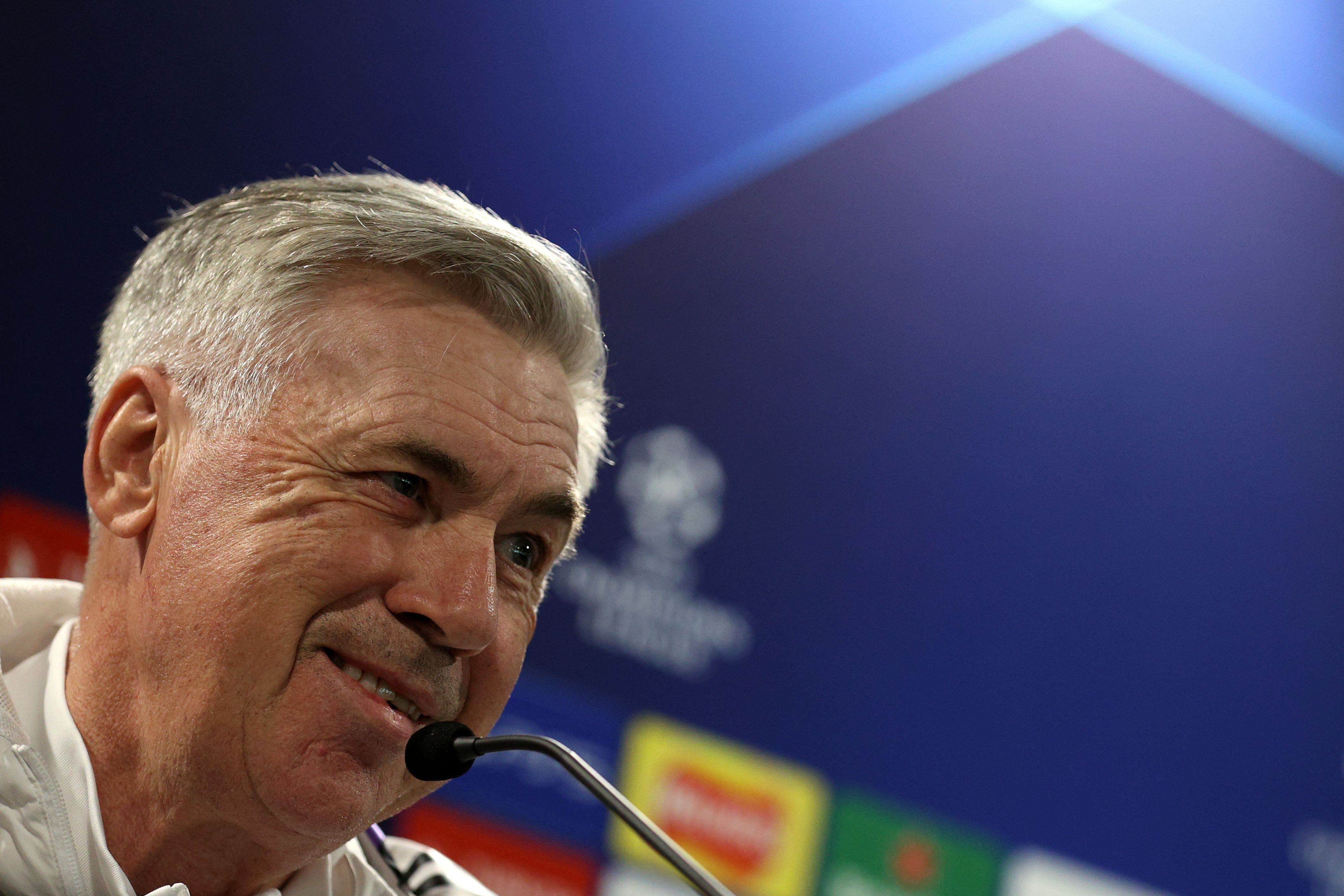 Carlo Ancelotti, durante la rueda de prensa previa al Chelsea-Real Madrid.