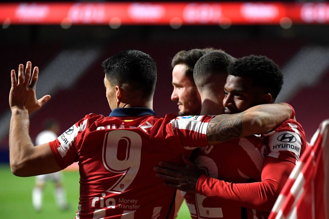 El Atlético celebra el gol de la victoria