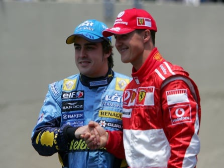 Fernando Alonso y Michael Schumacher