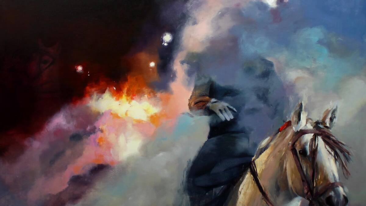 Susana Ragel expone un cuadro en el Palacio Real de Madrid