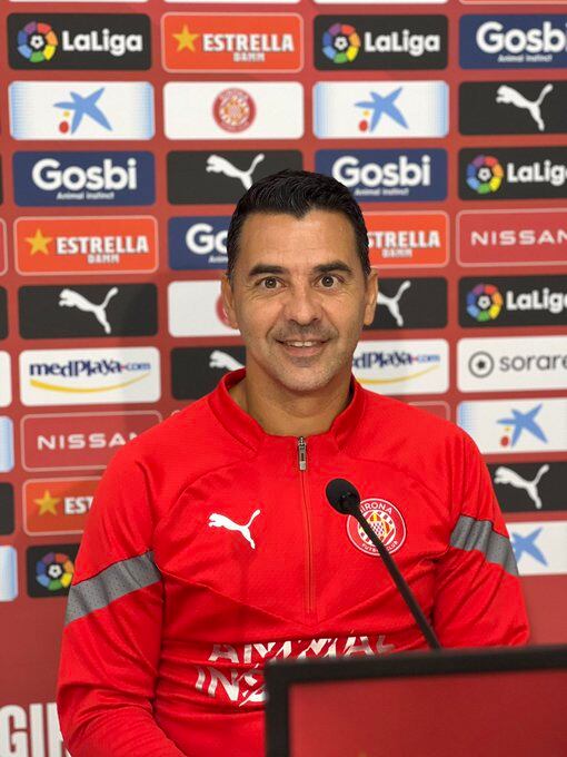 Míchel Sánchez a la roda de premsa prèvia a l'Atlético - Girona