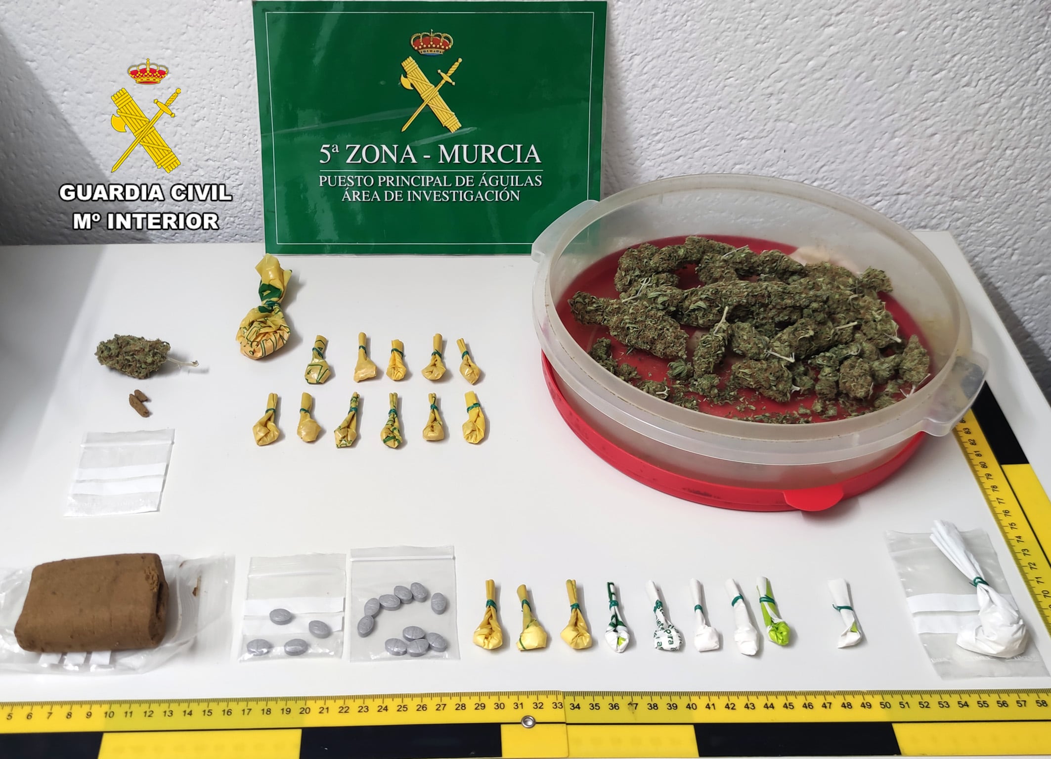 Droga incautada por la Guardia Civil en Águilas