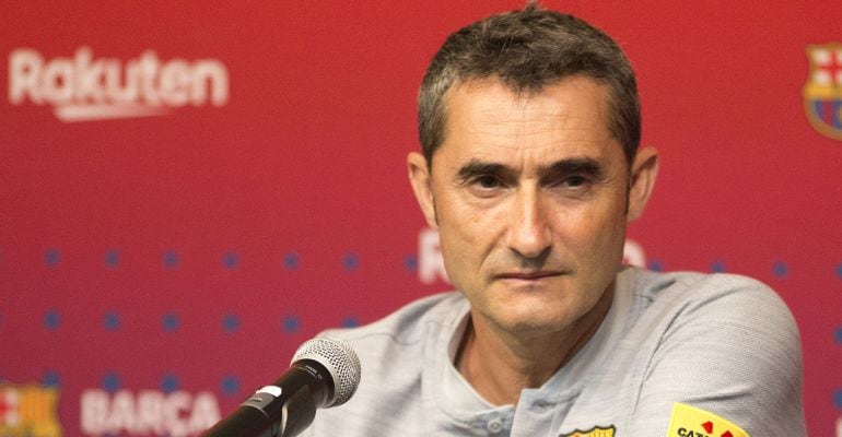 Ernesto Valverde, durante la rueda de prensa previa al duelo ante el Tottenham