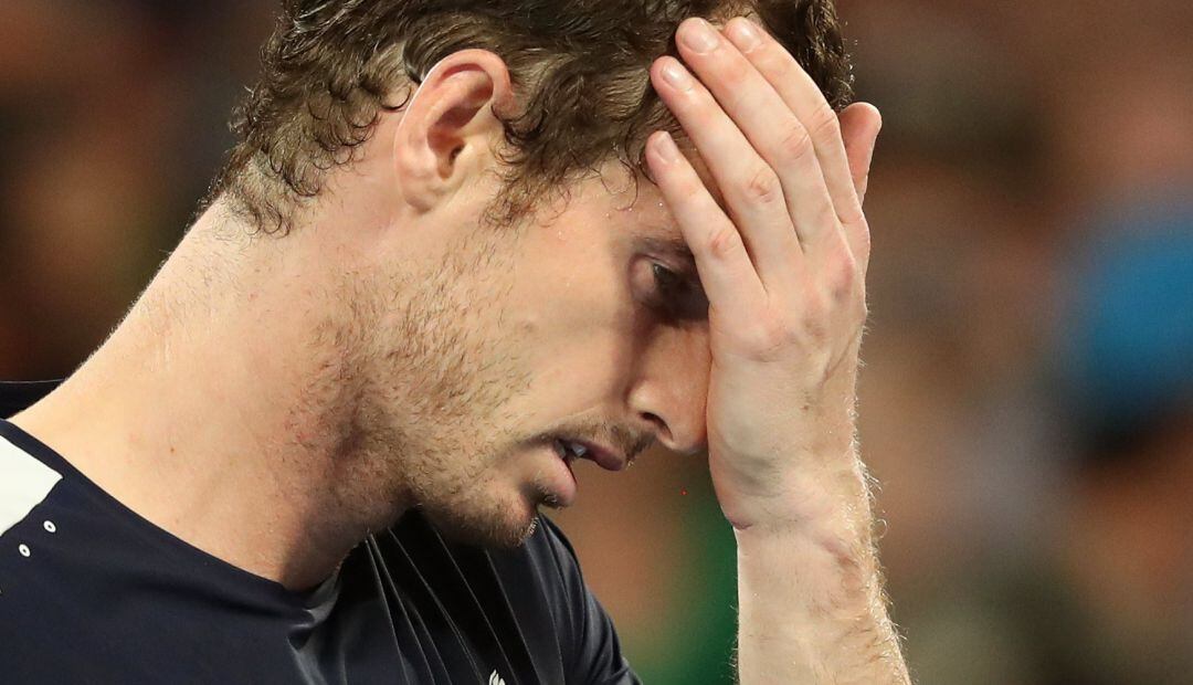 Andy Murray, durante el partido en el que ha perdido ante Roberto Bautista en el Open de Australia.