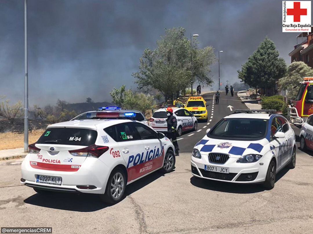 Incendio en el barrio de Parque Coimbra de Móstoles