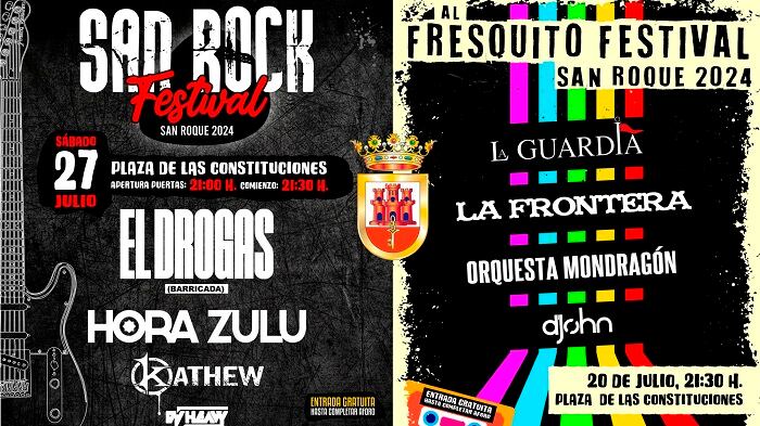 Cartel de los conciertos en San Roque