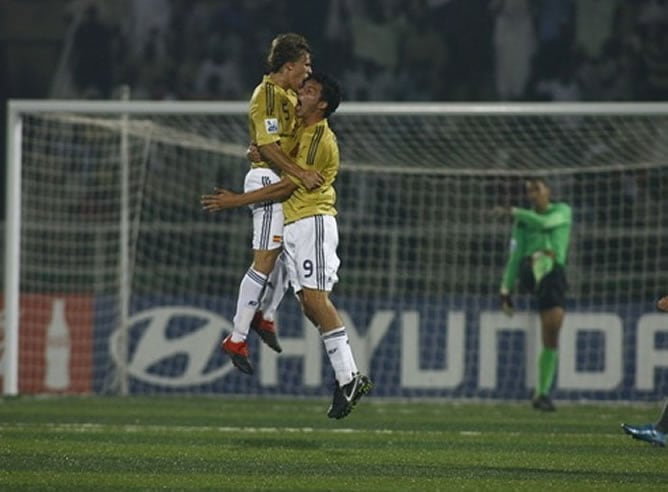 Borja celebra su gol ante Estados Unidos