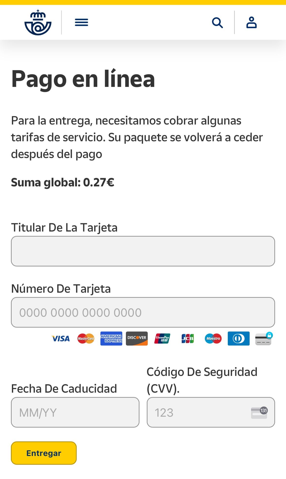 Te pedirán tus datos bancarios.