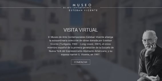 Cartel de la visita virtual del Museo Esteban Vicente