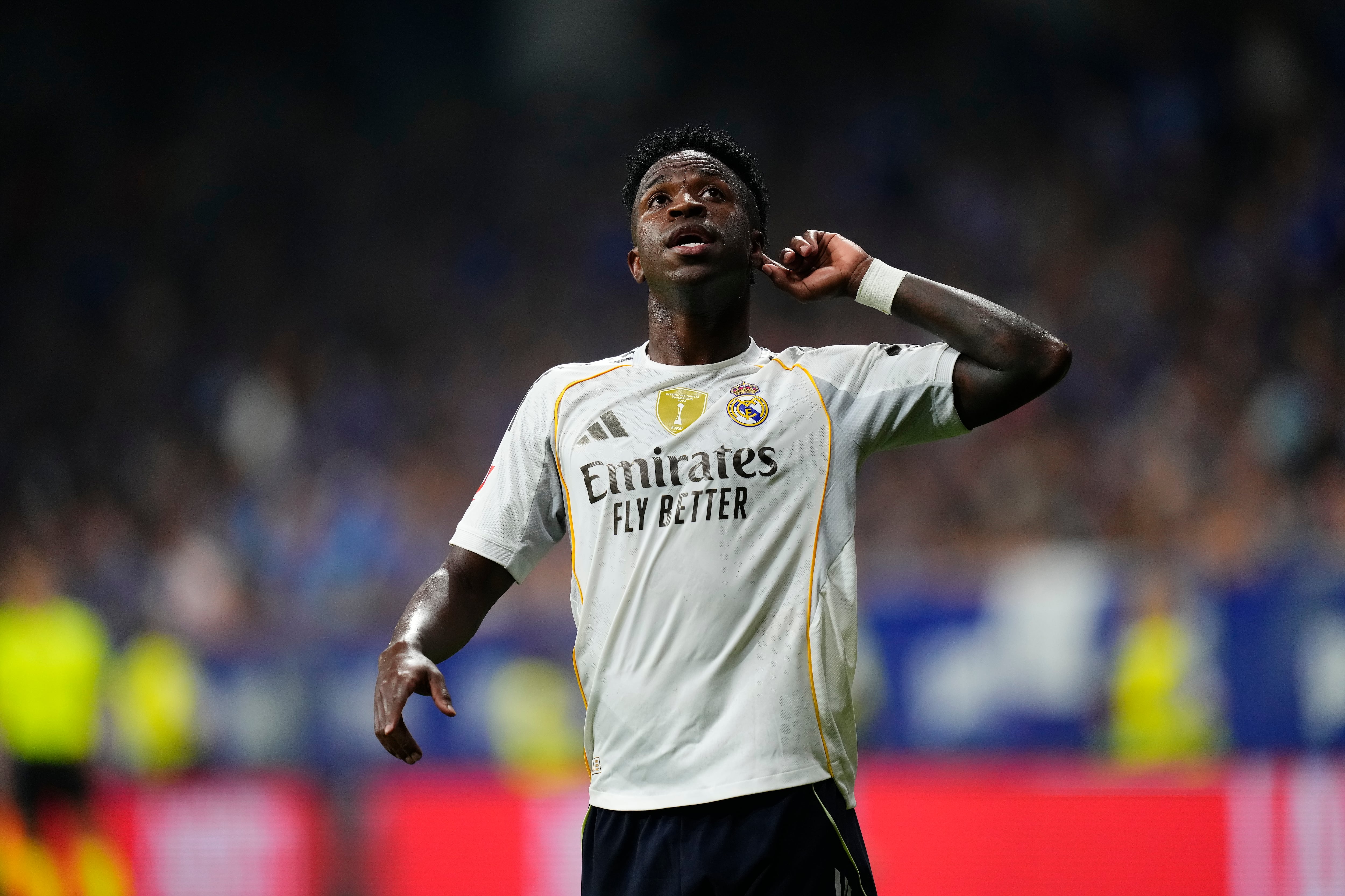 Vinicius celebra su gol al Oviedo