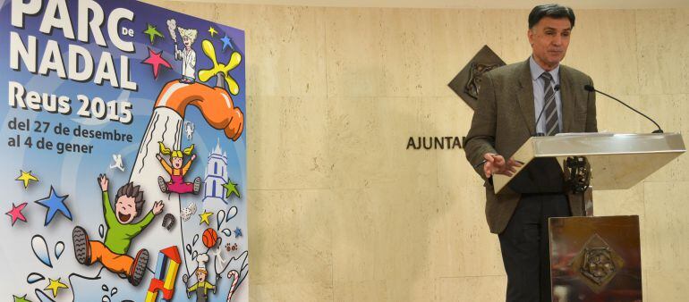 El regidor d&#039;esports, Joaquim Enrech, a la presentació del Parc de Nadal. 
