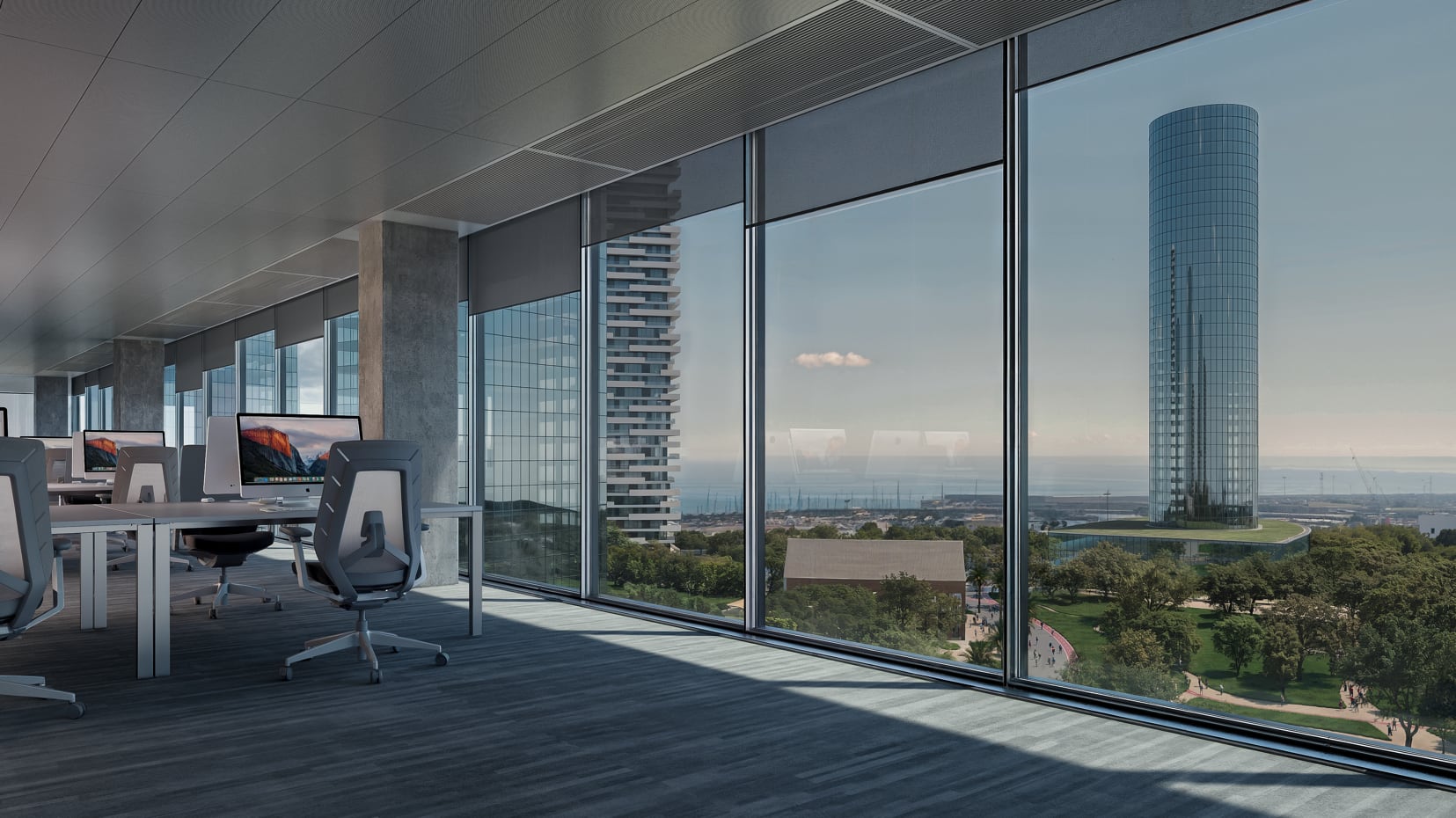 Simulación del aspecto del interior de una de la torres del PAI del Grao.