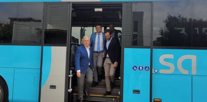 Octavio López, ha inaugurado en Fraga el Lote 5 del nuevo mapa concesional de transporte de viajeros por carretera. Foto: DGA