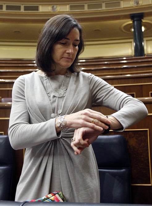 La ministra Ángeles González Sinde, en el Congreso de los Diputados, en una imagen de archivo