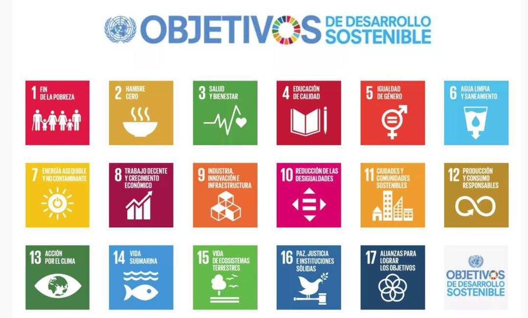 Los 17 ODS establecidos por la ONU para el 2030