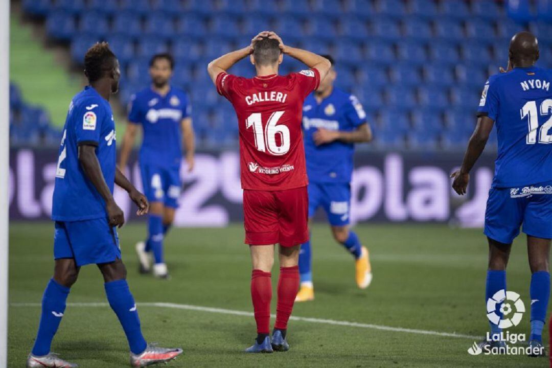 Calleri se lamenta de la ocasión perdida para empatar el partido en el Coliseum 