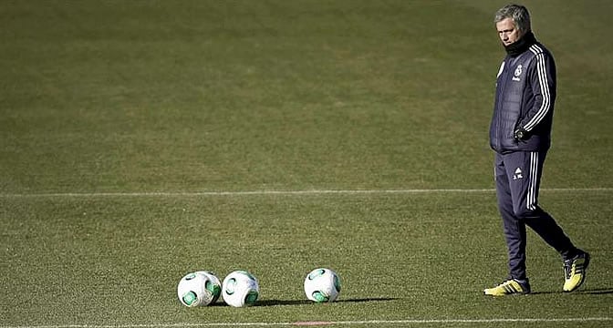 Mourinho, durante un entrenamiento