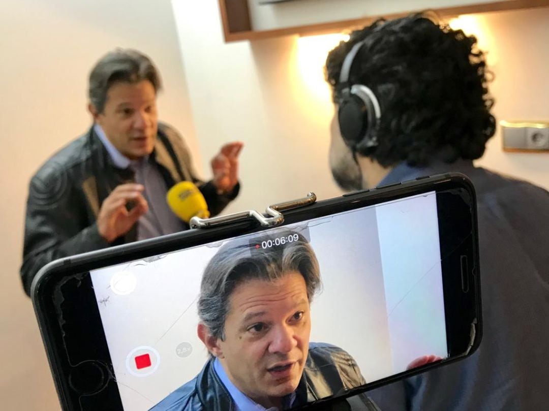 Fernando Haddad en un momento de la entrevista