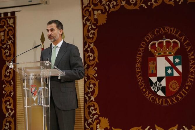 El rey Felipe VI, durante la inauguración del Curso Universitario 2014-2015