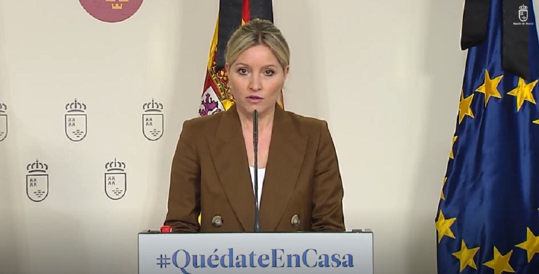 La consejera portavoz, Ana Martínez Vidal, durante la rueda de prensa posterior a la reunión del Consejo de Gobierno de este miércoles