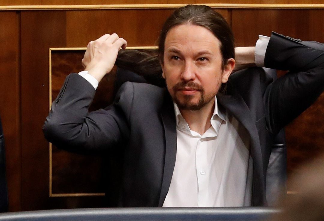 El vicepresidente segundo del Gobierno, Pablo Iglesias, durante la última sesión de control al Ejecutivo