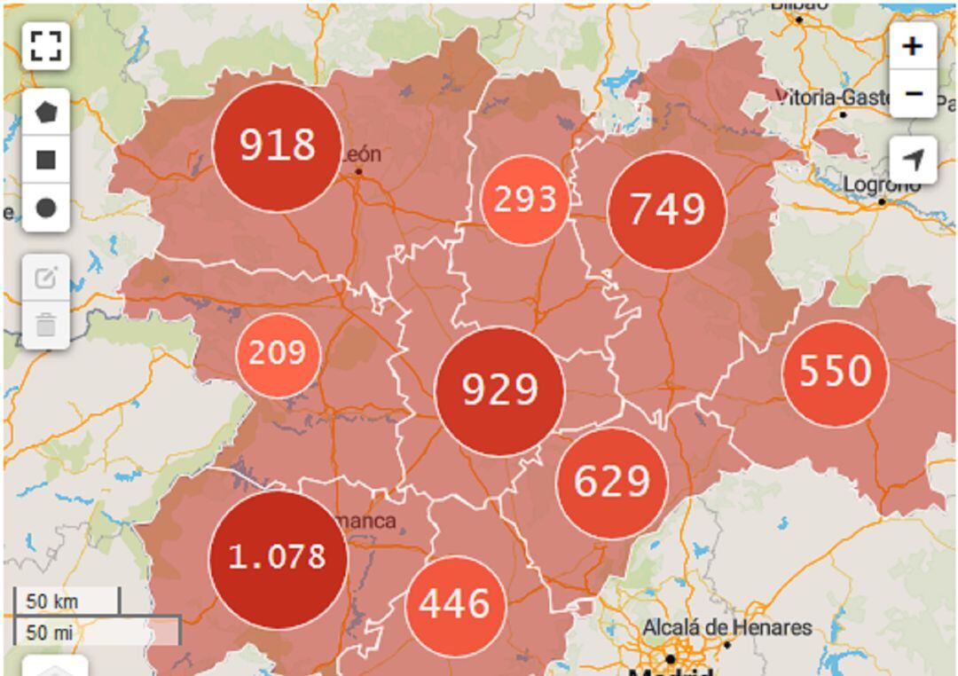 Casos confirmados por coronavirus en Segovia a 30 de marzo.