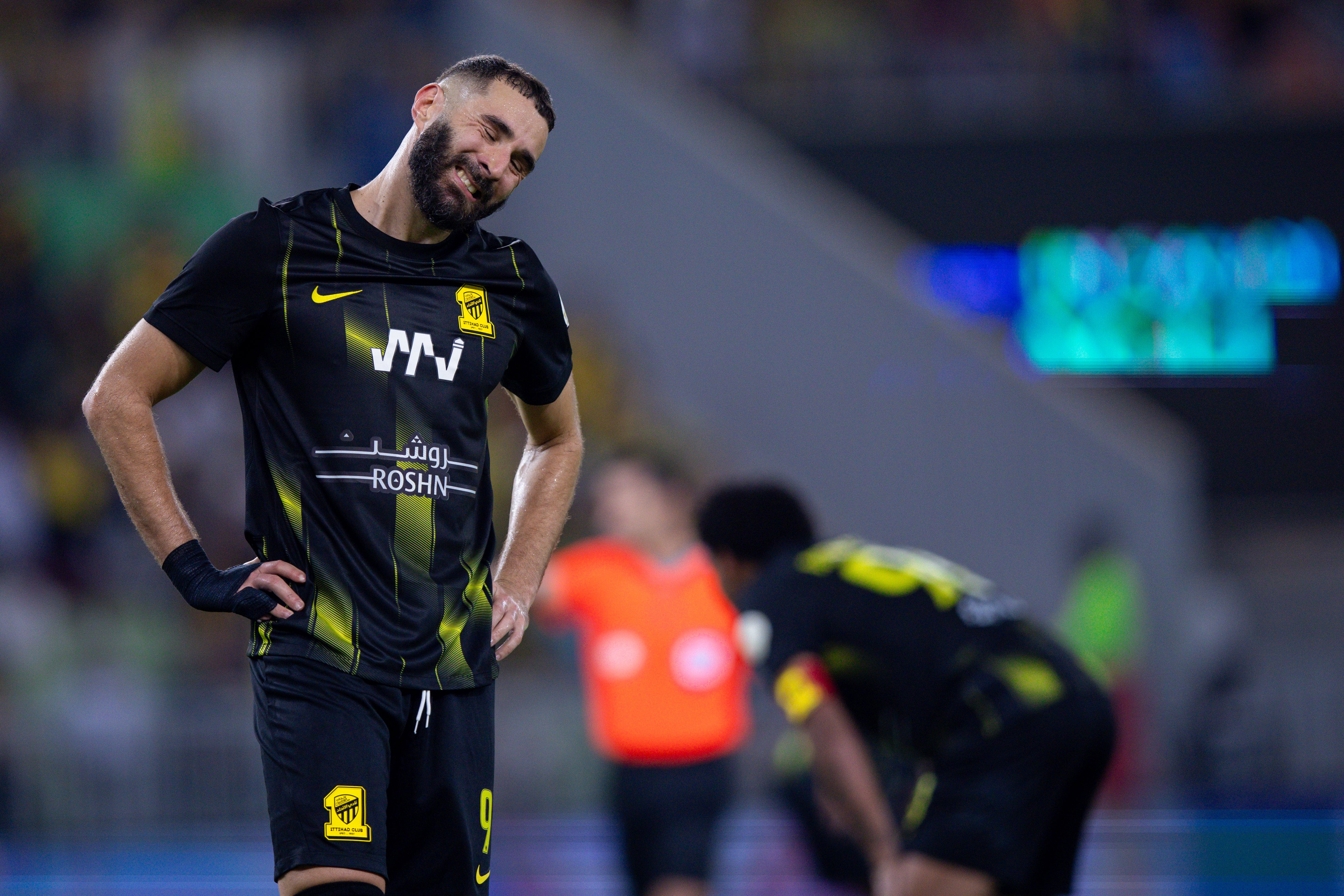 Karim Benzema, durante un partido con Al Ittihad en la Saudi Pro League