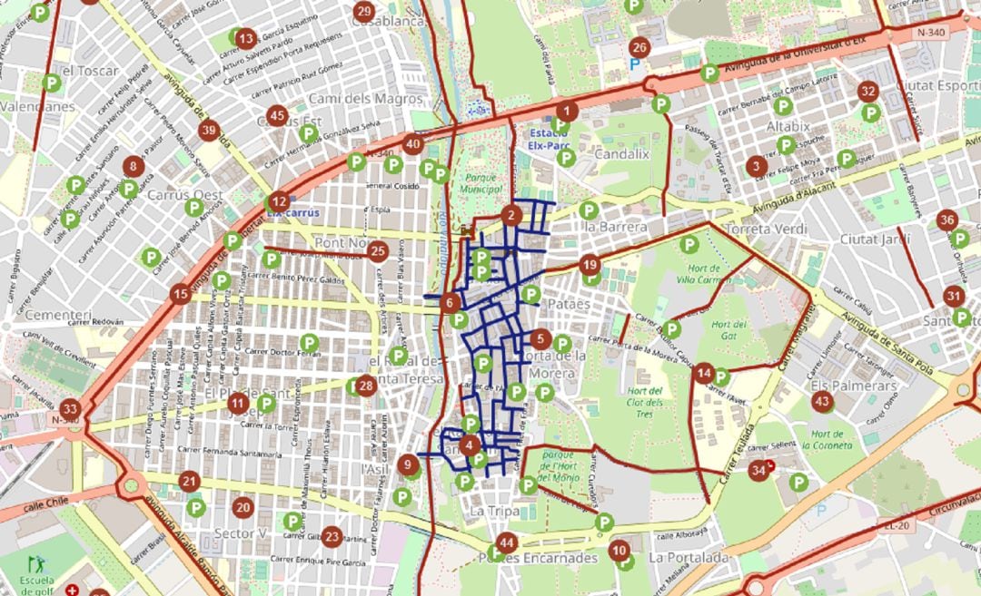 Mapa informativo de Bicielx