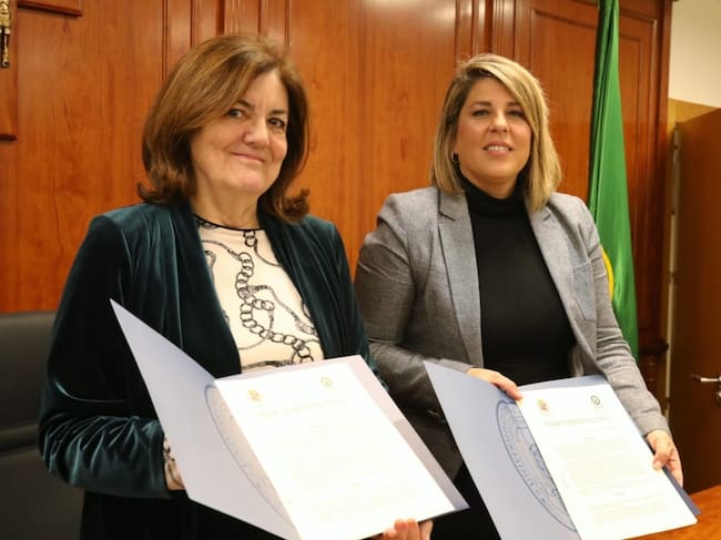 Archivo - La alcaldesa de Cartagena, Noelia Arroyo y la presidenta de la UCAM, María Dolores García