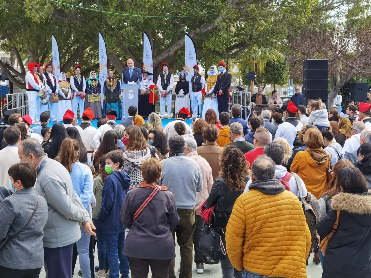 Un momento durante el acto institucional celebrado en Sant Antoni