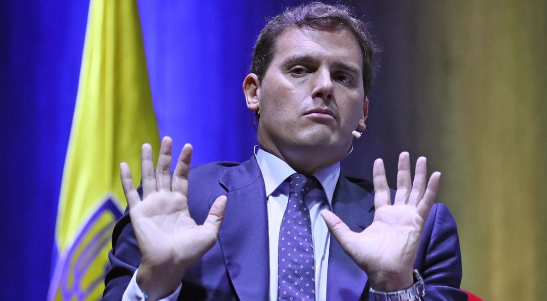 Albert Rivera, presidente de Ciudadanos, durante una interevención hace unos días en su viaje a Colombia